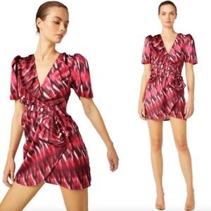 Misa Los Angeles Amina draped satin feel wrap dress